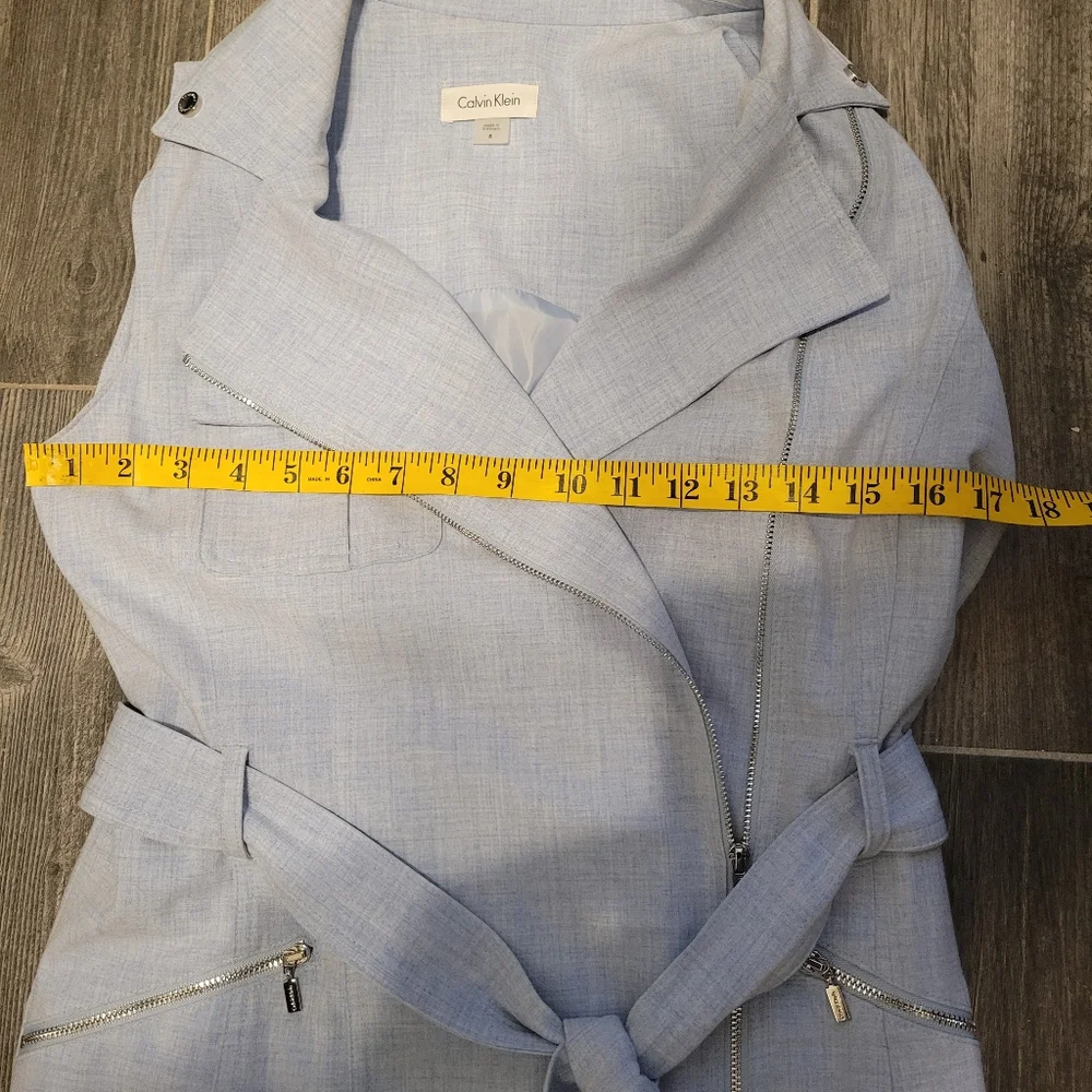 Calvin Klein Zip-Front Belted Dress Size 8 - Picture 3 of 6